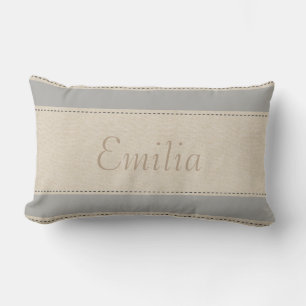 Linen Look Stripes Ajouter un nom Coussin