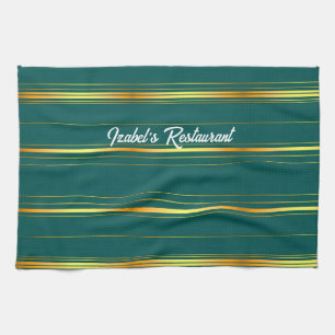 Linen Luxury Modern Green Gold Texture Collection Kitchen Towel