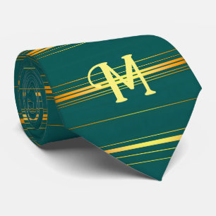 Linen Luxury Modern Green Gold Texture Collection Tie