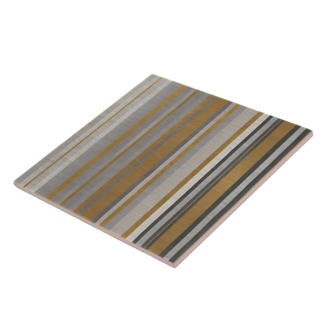 Linen Luxury Modern Silver Gold Texture Collection Tile (Side)
