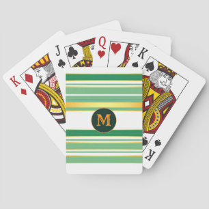 Linen Luxury Popular Green Gold Texture Collection Playing Cards
