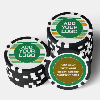 Linen Luxury Popular Green Gold Texture Collection Poker Chips