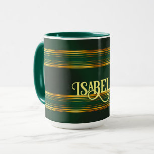 Linen Luxury Trendy Green Gold Texture Collection Mug