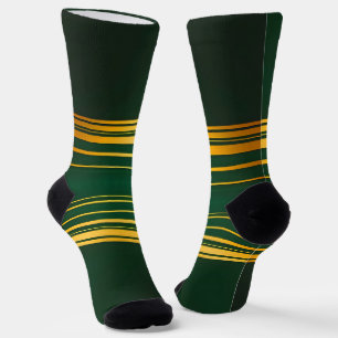 Linen Luxury Trendy Green Gold Texture Collection Socks