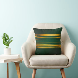 Linen Luxury Trendy Green Gold Texture Collection Throw Pillow