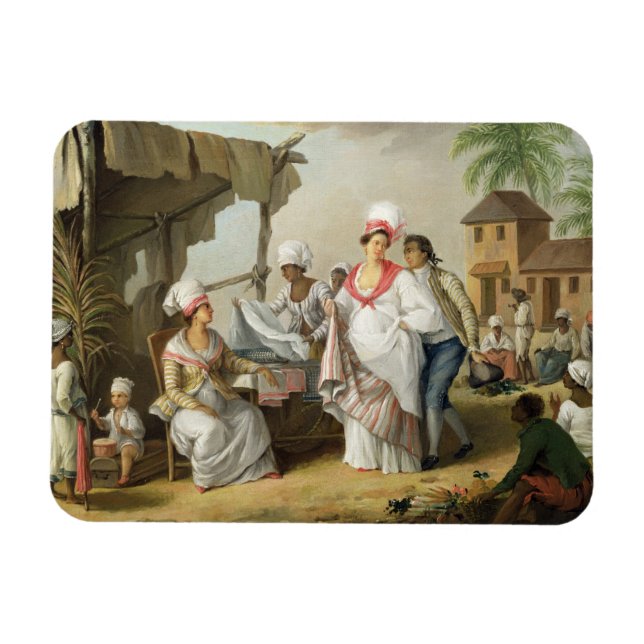Linen Market, Roseau, Dominica, c.1780 (oil on can Magnet (Horizontal)