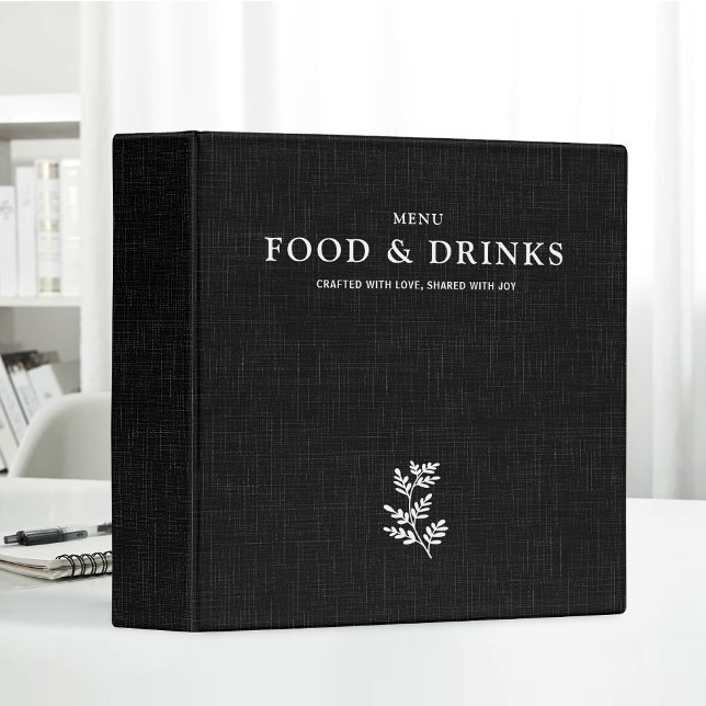 Linen Menu For Diner Cafe Bar Wedding Reception Binder (Creator Uploaded)