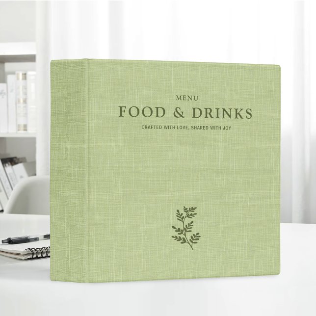 Linen Menu For Diner Cafe Bar Wedding Reception Binder (Creator Uploaded)