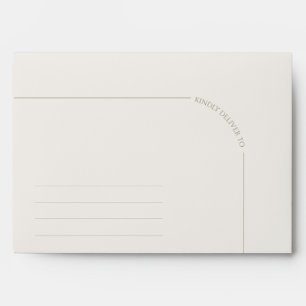Linen Modern Minimalist Arch Wedding Envelope