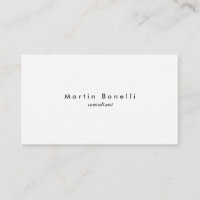 Linen Modern Minimalist Plain Simple Business Card