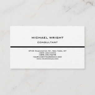Linen Modern Plain Simple Attractive Minimalist Business Card