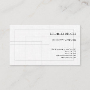 Linen Modern Plain Simple Minimalist Rectangles Business Card