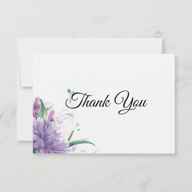 Linen Paper Flat Thank You Note Card (Front)