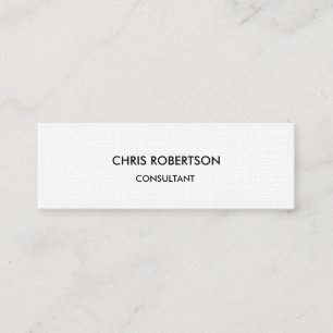 Linen Paper Slim Skinny Chic Modern Business Card