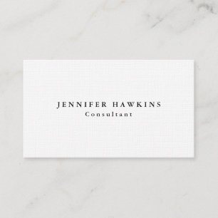 Linen Plain Elegant Simple Professional Modern Business Card