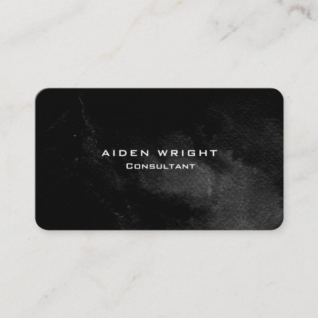 Linen Professional Grey Black Modern Minimalist Business Card (Front)