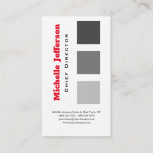 Linen Professional Modern Grey Red White Business Card