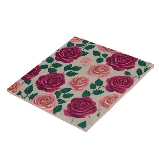 Linen Roses Beautiful Modern Collection Tile (Side)