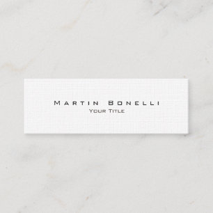 Linen Simple Stylish Trendy White Business Card