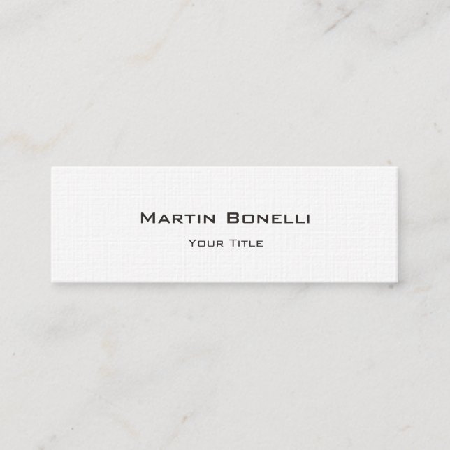 Linen Slim Trendy Personalize Mini Business Card (Front)
