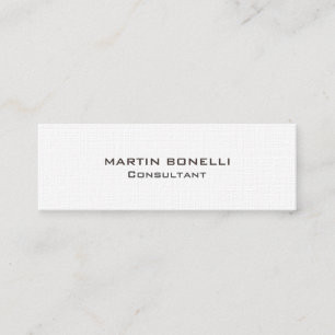 Linen Special Unique Clear Consultant Modern Mini Business Card