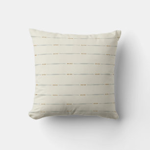 Linen stripes boho texture cottagecore modern geo  throw pillow