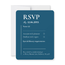 Linen Teal RSVP Typography Wedding