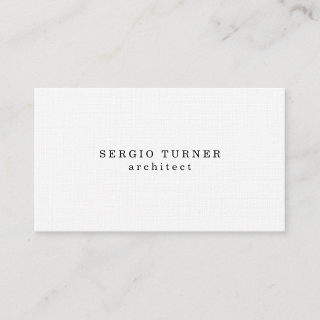 Linen Trendy Minimalist Professional Classical Business Card (Front)