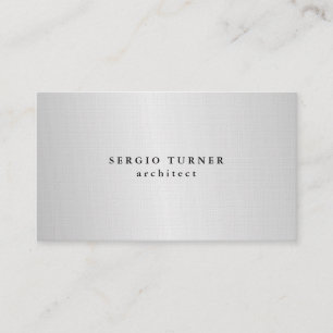 Linen Trendy Minimalist Professional Silver Grey Business Card