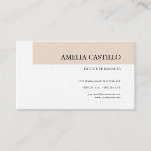 Linen Trendy Modern Elegant Contemporary Plain Business Card