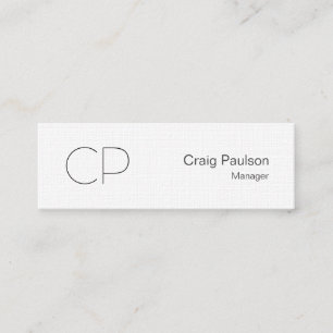Linen Trendy Slim Monogram Business Card