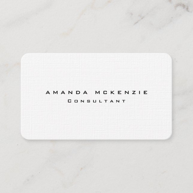 Linen Trendy Unique Creative Minimalist Design Business Card (Front)