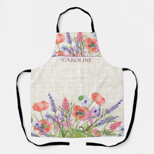 Linen Watercolor – Custom Birthday Gift for Aunt Apron