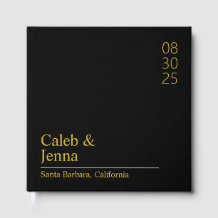 Linen Wedding Guest Book, Personalized Minimalist  Guest Book