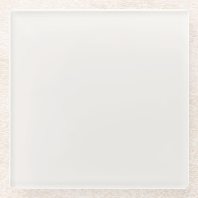 Linen White, Off-White  Glass Coaster (Front)
