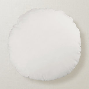 Linen White, Off-White  Round Pillow