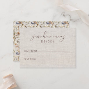Linen Wildflower Bridal Shower Game Card