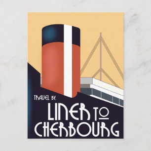 Liner to Cherbourg Postcard