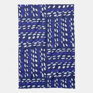 Lines and Geometric Blue and White Fun Designs Kitchen Towel