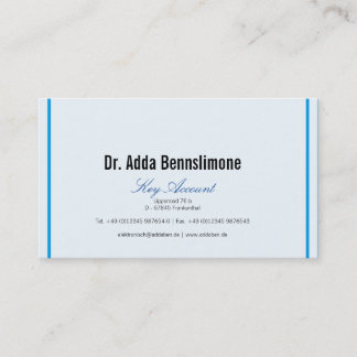 Lines, blue, white business card
