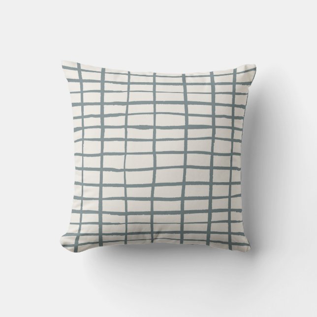 lines chequered simple geometric minimalist throw pillow (Front)