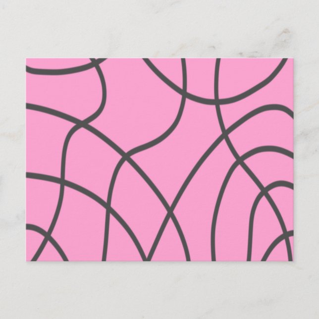 Lines: Grey on Soft pink  Postcard (Front)