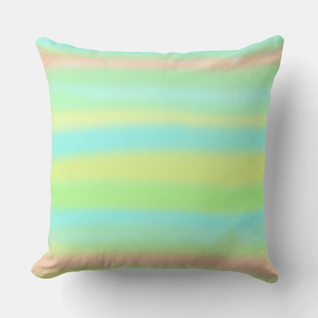 lines light green colours  throw pillow (Front)