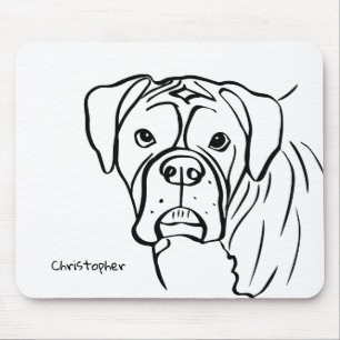 Lines of Loyalty: Your Boxer Companion Mouse Pad