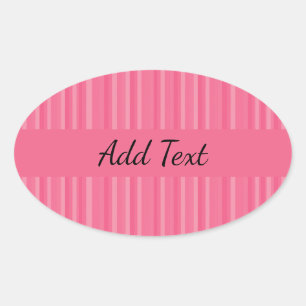Lines of Shades of Pink  Oval Sticker