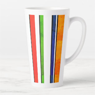 Lines pattern colours aluminum water bottle latte mug