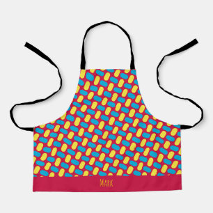Lines Pink Blue Minimal Pattern Apron