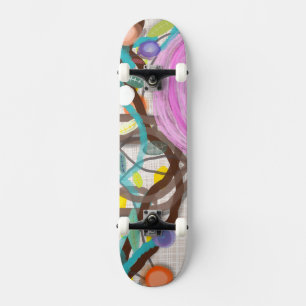 Lines rainbow splatter melting skateboard