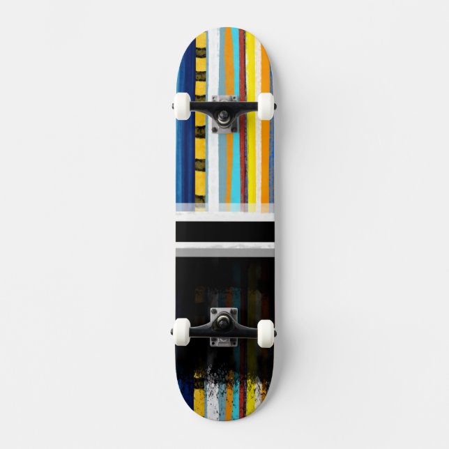 Lines rainbow splatter melting skateboard (Front)