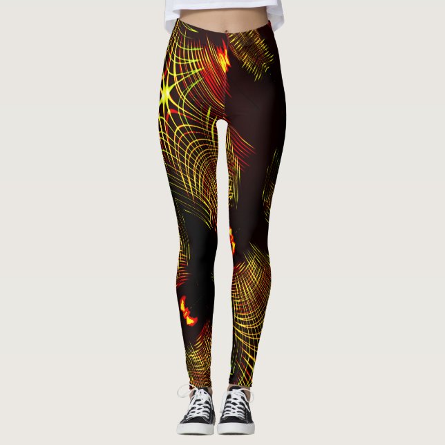 Lines that repeat in wave and light effect? leggings (Front)